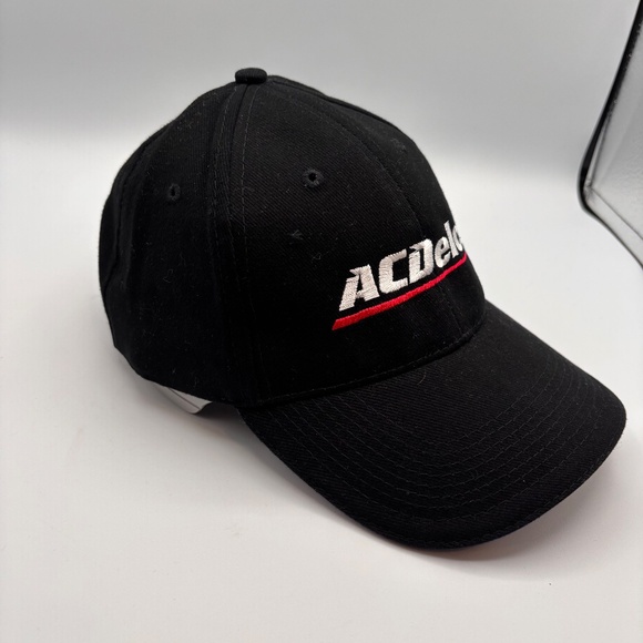 AC Delco Parts Express Solid Black/White Cars Racing Logo Collectible Hat - Picture 2 of 6